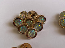 Load image into Gallery viewer, 10 Shine Gold Diamante Shank Buttons 13mm Wide Dresses Tops Coats Babies Blazers Shirt Sewing Art Craft