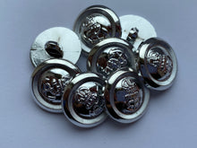 Load image into Gallery viewer, 1 Silver Shank Buttons 22mm Wide Dresses Tops Coats Babies Blazers Shirt Sewing Craft