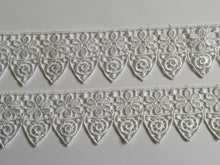 Load image into Gallery viewer, 1 yard WHITE #1 Lace Trims 50mm Wide Embroidered Guipure Trimmings Cardmaking Wedding Home Decor Sewing Craft Projects