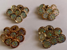 Load image into Gallery viewer, 10 Shine Gold Diamante Shank Buttons 13mm Wide Dresses Tops Coats Babies Blazers Shirt Sewing Art Craft