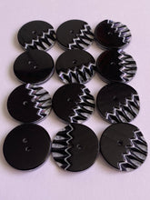 Load image into Gallery viewer, 10 20 BLACK WHITE PIANO 25mm Wide Beautiful Buttons for Sewing Craft Cards Coat Shirt Jacket