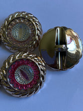 Load image into Gallery viewer, 1 Shine Diamante Shank Buttons 34mm Wide Dresses Tops Coats Babies Blazers Shirt Sewing Craft Different Colours