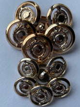 Load image into Gallery viewer, 5 GOLD Shank Buttons 16mm 22mm Wide Dresses Tops Coats Babies Blazers Shirt Sewing Craft Different Colours