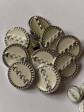 Load image into Gallery viewer, 5 CHAIN ACROSS IVORY CREAM WHITE Shank Buttons 12mm 22mm Wide Dresses Tops Coats Babies Blazers Shirt Sewing Craft Different Colours