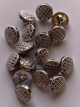 Load image into Gallery viewer, 10 Silver Dots CHECK Shank Quality Buttons 13mm Wide Dresses Tops Coats Babies Blazers Shirt Sewing Craft