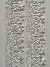 Load image into Gallery viewer, 1 yard WHITE #4 Lace Trims 52mm Wide Embroidered Guipure Trimmings Cardmaking Wedding Home Decor Sewing Craft Projects
