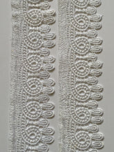 Load image into Gallery viewer, 1 yard WHITE #4 Lace Trims 52mm Wide Embroidered Guipure Trimmings Cardmaking Wedding Home Decor Sewing Craft Projects
