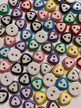 Load image into Gallery viewer, 20 50 100 MIXED Triangle Top Round Bottom 12mm Wide Buttons Shirt Sewing Craft
