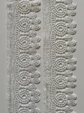 Load image into Gallery viewer, 1 yard WHITE #4 Lace Trims 52mm Wide Embroidered Guipure Trimmings Cardmaking Wedding Home Decor Sewing Craft Projects

