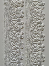 Load image into Gallery viewer, 1 yard WHITE #4 Lace Trims 52mm Wide Embroidered Guipure Trimmings Cardmaking Wedding Home Decor Sewing Craft Projects