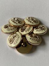 Load image into Gallery viewer, 5 Cream Shank Buttons 25mm Wide Dresses Tops Coats Babies Blazers Shirt Sewing Art Craft