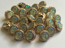 Load image into Gallery viewer, 10 Shine Gold Diamante Shank Buttons 12mm Wide Dresses Tops Coats Babies Blazers Shirt Sewing Art Craft