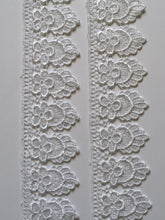 Load image into Gallery viewer, 1 yard WHITE #2 Lace Trims 52mm Wide Embroidered Guipure Trimmings Cardmaking Wedding Home Decor Sewing Craft Projects