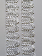 Load image into Gallery viewer, 1 yard WHITE #5 Lace Trims 50mm Wide Embroidered Guipure Trimmings Cardmaking Wedding Home Decor Sewing Craft Projects