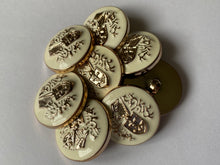 Load image into Gallery viewer, 5 Cream Shank Buttons 25mm Wide Dresses Tops Coats Babies Blazers Shirt Sewing Art Craft