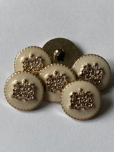 Load image into Gallery viewer, 5 Cream Shank Buttons 22mm Wide Dresses Tops Coats Babies Blazers Shirt Sewing Art Craft