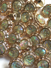 Load image into Gallery viewer, 10 Shine Gold Diamante Shank Buttons 13mm Wide Dresses Tops Coats Babies Blazers Shirt Sewing Art Craft