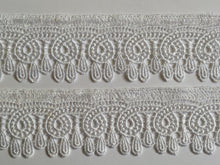 Load image into Gallery viewer, 1 yard WHITE #4 Lace Trims 52mm Wide Embroidered Guipure Trimmings Cardmaking Wedding Home Decor Sewing Craft Projects