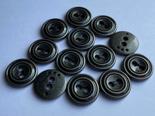 Load image into Gallery viewer, 10 GREY 23mm Wide Metal Buttons Jacket Shirt Sewing Craft 2 Holes