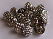 Load image into Gallery viewer, 10 Silver Dots CHECK Shank Quality Buttons 13mm Wide Dresses Tops Coats Babies Blazers Shirt Sewing Craft