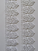 Load image into Gallery viewer, 1 yard WHITE #2 Lace Trims 52mm Wide Embroidered Guipure Trimmings Cardmaking Wedding Home Decor Sewing Craft Projects