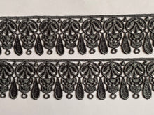 Load image into Gallery viewer, 1 yard GREY Lace Trims 49mm Wide Embroidered Guipure Trimmings Cardmaking Wedding Home Decor Sewing Craft Projects