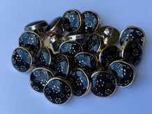Load image into Gallery viewer, 10 20 BRONZE Flower On Black Shank Quality Buttons 11mm Wide Dresses Tops Coats Babies Blazers Shirt Sewing Craft