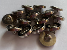 Load image into Gallery viewer, 10 WHEELS Silver Black Shank Quality Buttons 15mm Wide Dresses Tops Coats Babies Blazers Shirt Sewing Craft #