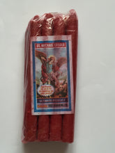 Load image into Gallery viewer, 8pcs Straight ST. Michael Candles RED For Prayers Fasting Meditation Calmness Shrine Alter Sacred Place Holy Area Different Colours Available