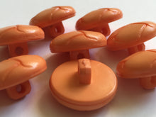 Load image into Gallery viewer, 1 ORANGE LEATHER FOOTBALL Look Alike Shank Buttons 20mm Wide Dresses Tops Coats Babies Blazers Shirt Sewing Craft