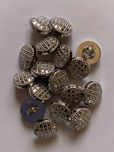 Load image into Gallery viewer, 10 Silver Dots CHECK Shank Quality Buttons 13mm Wide Dresses Tops Coats Babies Blazers Shirt Sewing Craft