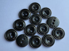 Load image into Gallery viewer, 10 GREY 23mm Wide Metal Buttons Jacket Shirt Sewing Craft 2 Holes