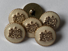 Load image into Gallery viewer, 5 Cream Shank Buttons 22mm Wide Dresses Tops Coats Babies Blazers Shirt Sewing Art Craft