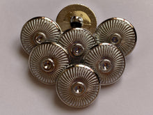 Load image into Gallery viewer, 1 Silver Shank Buttons 22mm Wide Dresses Tops Coats Babies Blazers Shirt Sewing Craft