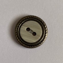 Load image into Gallery viewer, 10 LIGHT GREY 20mm Wide Bronze Buttons Jacket Shirt Sewing Craft 2 Holes