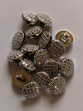 Load image into Gallery viewer, 10 Silver Dots CHECK Shank Quality Buttons 13mm Wide Dresses Tops Coats Babies Blazers Shirt Sewing Craft
