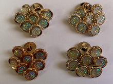 Load image into Gallery viewer, 10 Shine Gold Diamante Shank Buttons 13mm Wide Dresses Tops Coats Babies Blazers Shirt Sewing Art Craft
