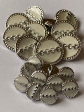 Load image into Gallery viewer, 5 CHAIN ACROSS IVORY CREAM WHITE Shank Buttons 12mm 22mm Wide Dresses Tops Coats Babies Blazers Shirt Sewing Craft Different Colours