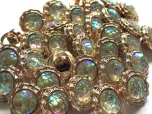 Load image into Gallery viewer, 10 Shine Gold Diamante Shank Buttons 13mm Wide Dresses Tops Coats Babies Blazers Shirt Sewing Art Craft