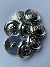 Load image into Gallery viewer, 1 Silver Shank Buttons 22mm Wide Dresses Tops Coats Babies Blazers Shirt Sewing Craft