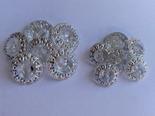 Load image into Gallery viewer, 10 Clear Silver Dots Shank Quality Buttons 15mm 20mm Wide Dresses Tops Coats Babies Blazers Shirt Sewing Craft