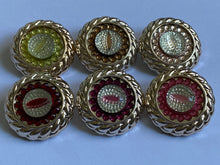 Load image into Gallery viewer, 1 Shine Diamante Shank Buttons 34mm Wide Dresses Tops Coats Babies Blazers Shirt Sewing Craft Different Colours