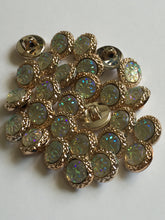 Load image into Gallery viewer, 10 Shine Gold Diamante Shank Buttons 12mm Wide Dresses Tops Coats Babies Blazers Shirt Sewing Art Craft