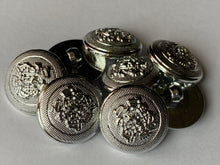 Load image into Gallery viewer, 1 Silver Shank Buttons 22mm Wide Dresses Tops Coats Babies Blazers Shirt Sewing Craft