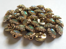 Load image into Gallery viewer, 10 Shine Gold Diamante Shank Buttons 13mm Wide Dresses Tops Coats Babies Blazers Shirt Sewing Art Craft