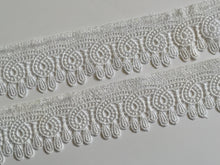 Load image into Gallery viewer, 1 yard WHITE #4 Lace Trims 52mm Wide Embroidered Guipure Trimmings Cardmaking Wedding Home Decor Sewing Craft Projects