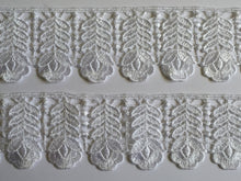 Load image into Gallery viewer, 1 yard WHITE #5 Lace Trims 50mm Wide Embroidered Guipure Trimmings Cardmaking Wedding Home Decor Sewing Craft Projects