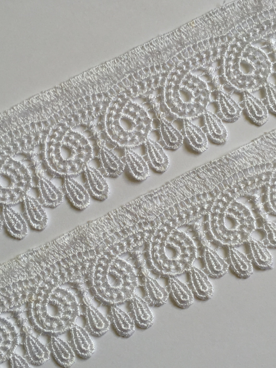 1 yard WHITE #4 Lace Trims 52mm Wide Embroidered Guipure Trimmings Cardmaking Wedding Home Decor Sewing Craft Projects