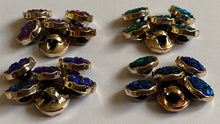 Load image into Gallery viewer, 5 Shine Gold Diamante Shank Buttons 13mm Wide Dresses Tops Coats Babies Blazers Shirt Sewing Art Craft Different Colours