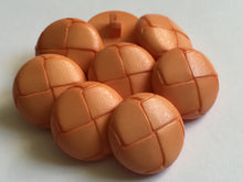 Load image into Gallery viewer, 1 ORANGE LEATHER FOOTBALL Look Alike Shank Buttons 20mm Wide Dresses Tops Coats Babies Blazers Shirt Sewing Craft